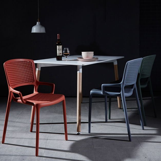 Contemporary Side Plastic Dining Room Chair Open Back Dining Side Chair for Home Use Clearhalo ' kitchen&dining_furn' 'Dining Chairs' 'Dining Tables & Seating' 'dining_chair' 'furn' 'furn_dining_chair' 'Furniture' 'furniture_dining_chair' 'Kitchen & Dining Furniture' 'kitchen' 1200x1200_135baf35-d9e0-4989-8074-3db459c5b2d9