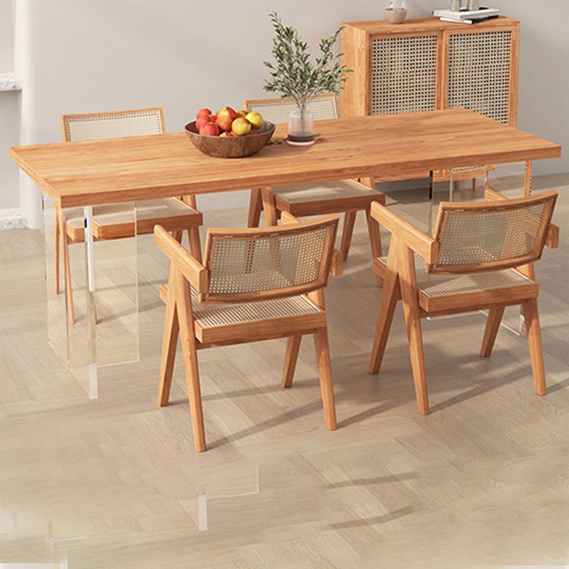 Rectangle Double Pedestal Dining Table Medieval Modern Style Wood Table for Living Room Clearhalo 'Dining Tables & Seating' 'Dining Tables' 'dining_table' 'furn' 'furn_dining_table' 'Furniture' 'Kitchen & Dining Furniture' 1200x1200_135c7bca-0e9f-438c-b6bb-3848958b3c76