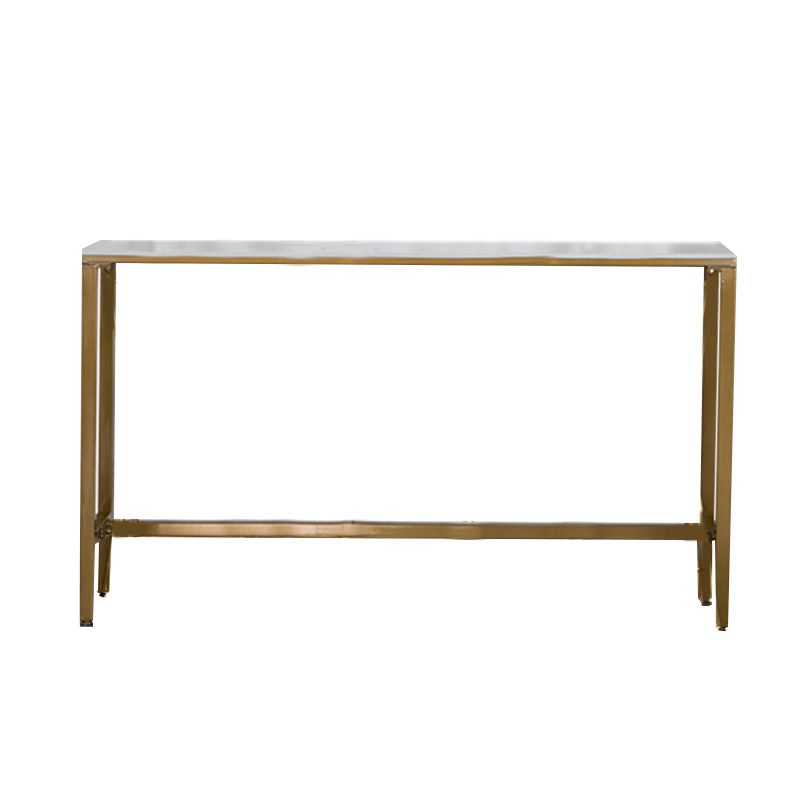 Moderner Bartisch mit weißer Kunstmarmorplatte und goldenem Sockel