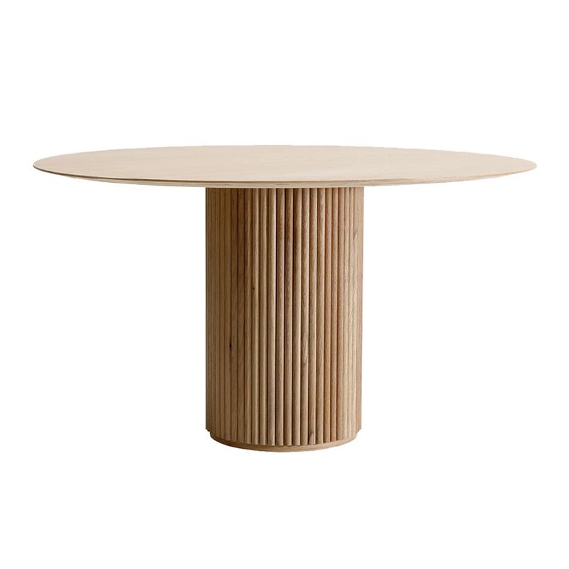 Round Shape Modern Dining Table Wood Color Fixed Table with Solid Wood Clearhalo 'Dining Tables & Seating' 'Dining Tables' 'dining_table' 'furn' 'furn_dining_table' 'Furniture' 'furniture_dining_table' 'Kitchen & Dining Furniture' 'kitchen' 'kitchen_dining_table' 1200x1200_135d9102-e982-4d56-8d54-f9ee700e5027