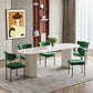 Sedie da pranzo con struttura in ferro nero Sedia da pranzo moderna senza braccioli con schienale aperto