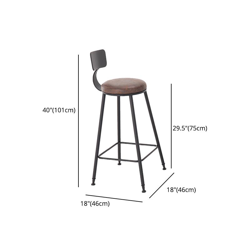 Modern Style Bar Chair with Low Back Footrest Round Seat Iron Legs for Kitchen Bar Clearhalo 'Bar Furniture' 'Bar Stools' 'bar_stools' 'furn' 'furn_bar_stools' 'furniture_bar_stools' 'Kitchen & Dining Furniture' 'kitchen&dining_furn' 'kitchen' 'kitchen_furn' Furniture' 1200x1200_135f8839-6dfc-44e8-9027-91ba0a065acf