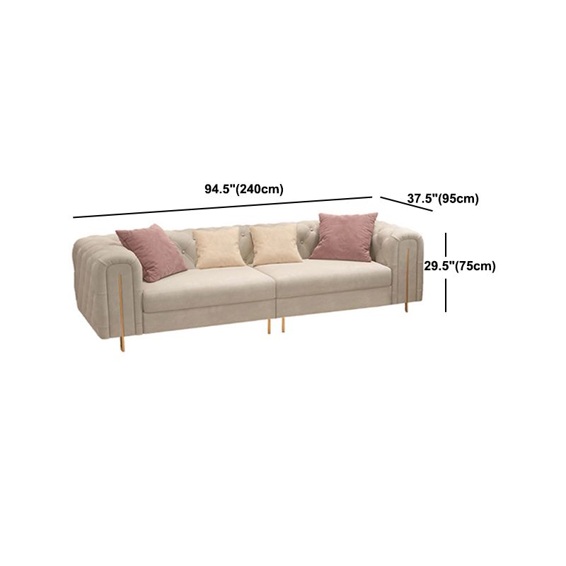 Divano a braccio di smoking divano bianco contemporaneo con back-back trapuntato