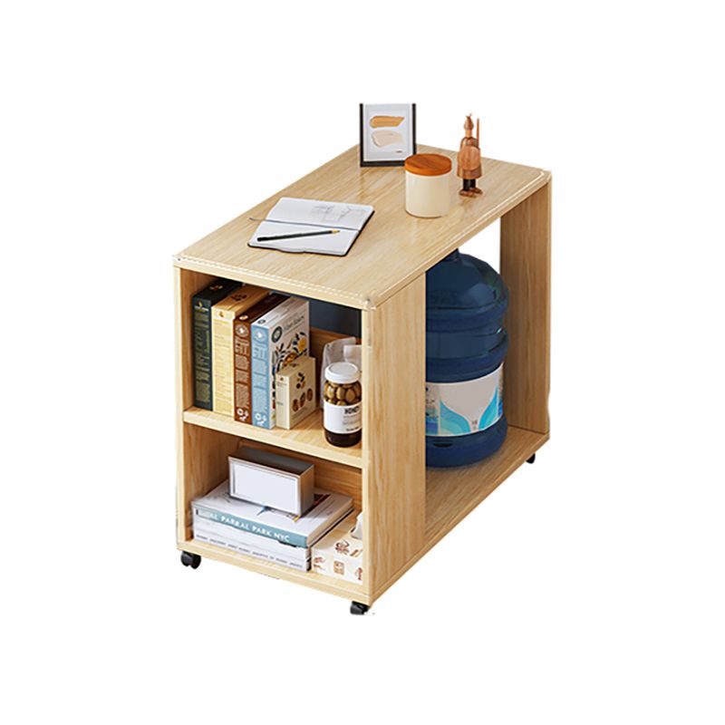 Rectangular Wood 4 Legs Side Table Two-Drawer End Table with Wheel Clearhalo 'Coffee & Accent Tables' 'End & Side Tables' 'end_side_table' 'end_side_tables' 'furn' 'furn_end_side_tables' 'Furniture' 'furniture_end_side_table' 'Living Room Furniture' 1200x1200_1361615a-78ab-4b71-946c-8e368ca873c1