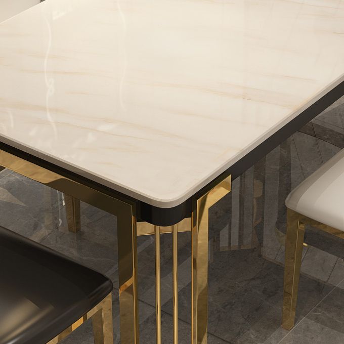 Metal Traditional Luxury Rectangle Indoor Table Sintered Stone Top Table with Legs Clearhalo ' dining_table' 'Dining Tables & Seating' 'Dining Tables' 'furn' 'furn_dining_table' 'Furniture' 'furniture_dining_table' 'Kitchen & Dining Furniture' 'kitchen&dining_furn' 'kitchen' 'kitchen_dining_table' 1200x1200_13617db2-2726-41e5-b0bb-c890a828e8b8