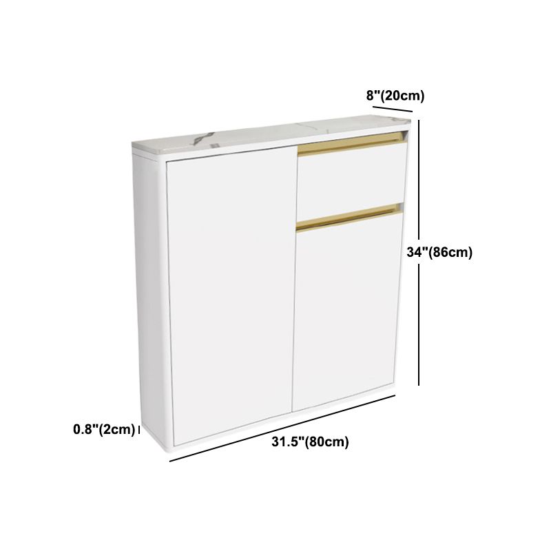 Contemporary Manufactured Wood Dining Server White Adjustable Shelving Sideboard Clearhalo 'buffet_sideboard' 'Buffets & Sideboards' 'furn' 'furn_buffet_sideboard' 'Furniture' 'Kitchen & Dining Furniture' 1200x1200_13620dff-7d82-4b1e-a170-61de77ec6e8c