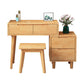 31. 5 "L Table de vanité en bois avec miroir et tabouret 4 tiroirs de maquillage Table de table de vanité