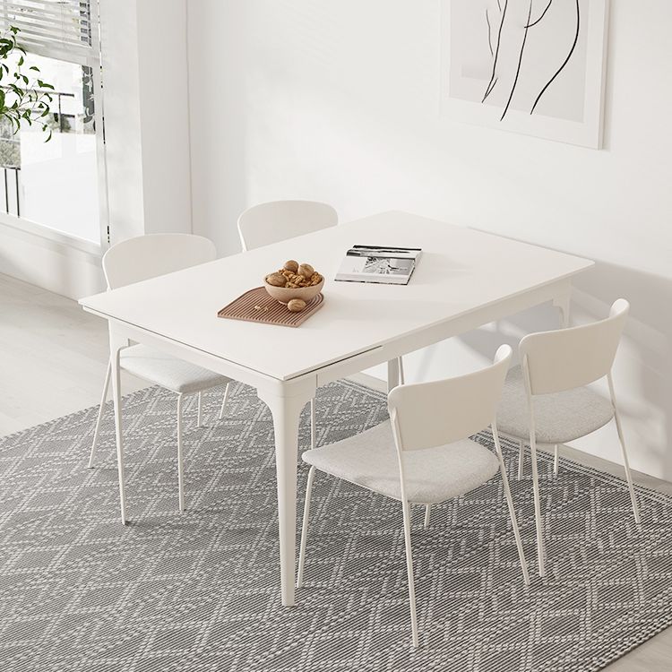 Style moderne 1/2/5/7/9 pièces table de salle à manger rectangle meubles en pierre en blanc