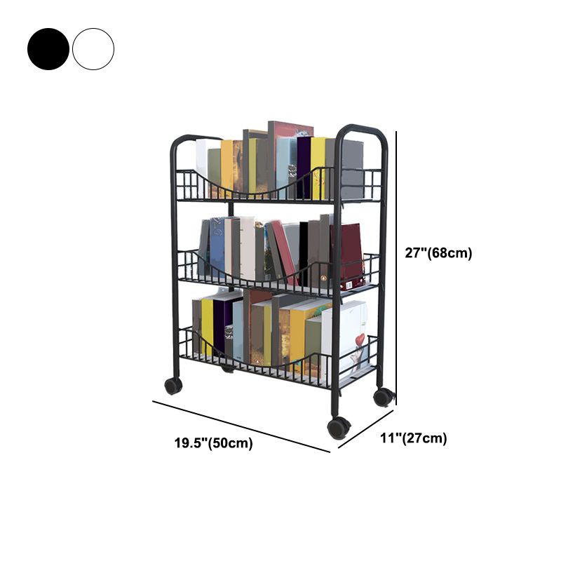 Industrial Metal Geometric Bookcase Open Back Bookcase with Wheels Clearhalo 'Bookcases' 'furn' 'furn_bookcases' 'Furniture' 'Office Furniture' 1200x1200_1364ca5d-d1ec-4deb-a377-da1e1f8450a8