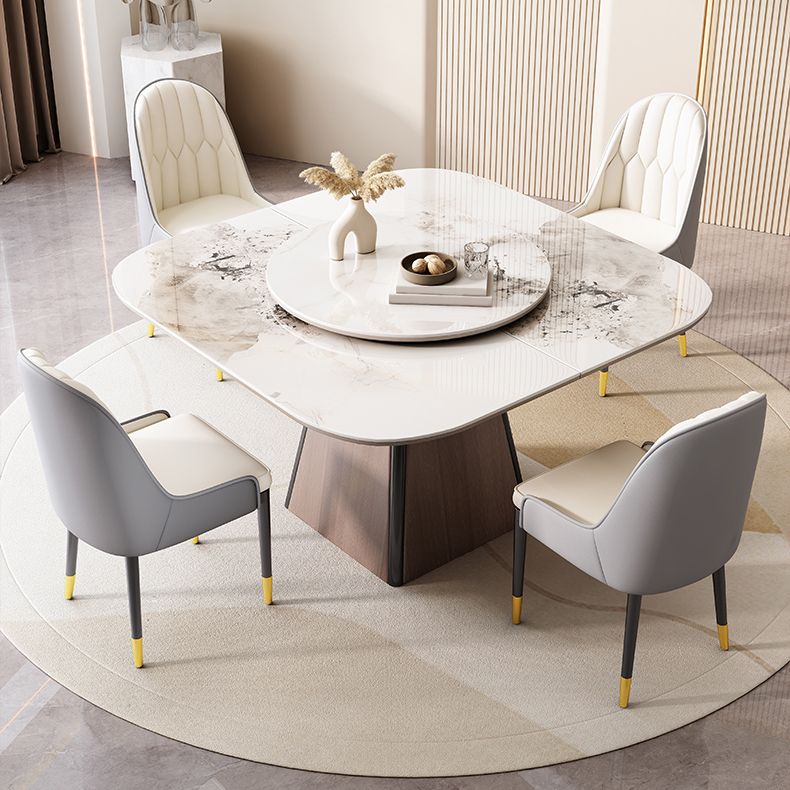 Modern White Stone Top Dining Set 1/5/7 Pieces Dining Table Set with Padded Chairs Clearhalo 'Dining Room Sets' 'Dining Tables & Seating' 'dining_room_set' 'furn' 'furn_dining_room_set' 'Furniture' 'Kitchen & Dining Furniture' 1200x1200_1365e552-01a4-4c64-a98a-d4555dd0c653