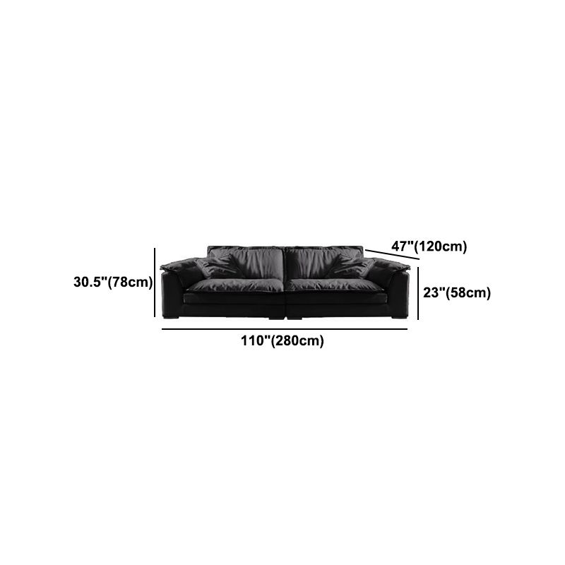 Contemporary Pillow Top Arm Sofa 30.7" H Faux Leather Sofa & Chaise Clearhalo 'furn' 'furn_sectionals' 'Furniture' 'furniture_sectionals' 'Living Room Furniture' 'Sectionals' 1200x1200_13662887-7c17-4210-9250-3356bad12fde