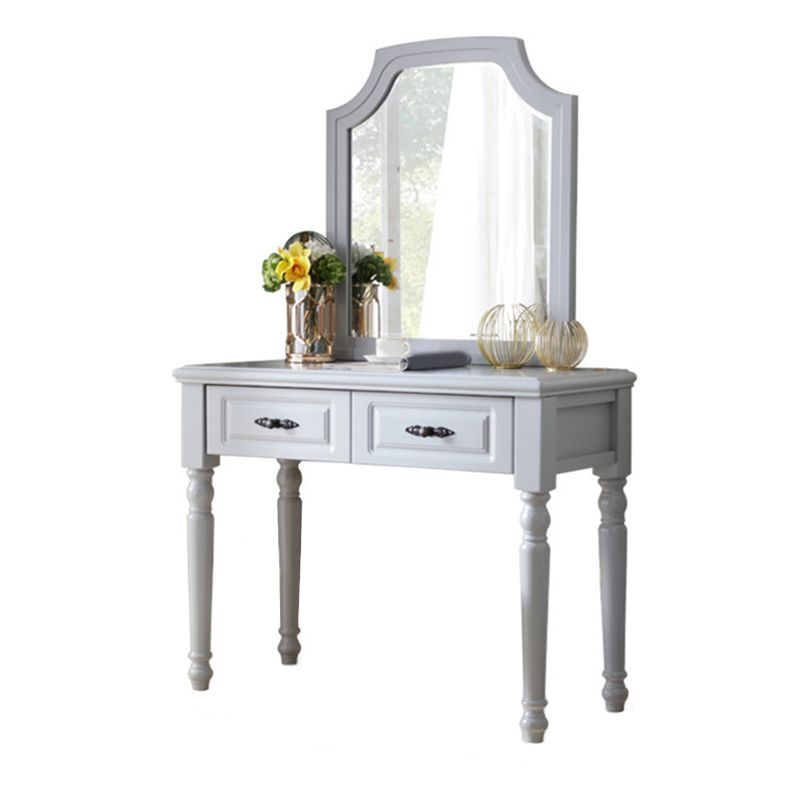 2 Storage Drawers & Mirror Vanity Set Victorian Wood Dressing Table