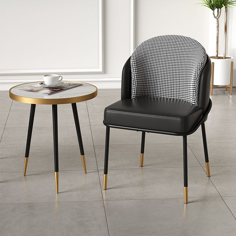 Glam Metal Dining Room Chairs Upholstered Armless Dining Chairs for Restaurant Use Clearhalo ' kitchen&dining_furn' 'Dining Chairs' 'Dining Tables & Seating' 'dining_chair' 'furn' 'furn_dining_chair' 'Furniture' 'furniture_dining_chair' 'Kitchen & Dining Furniture' 'kitchen' 1200x1200_1367c96b-3715-4298-8e01-fa8c55f21594