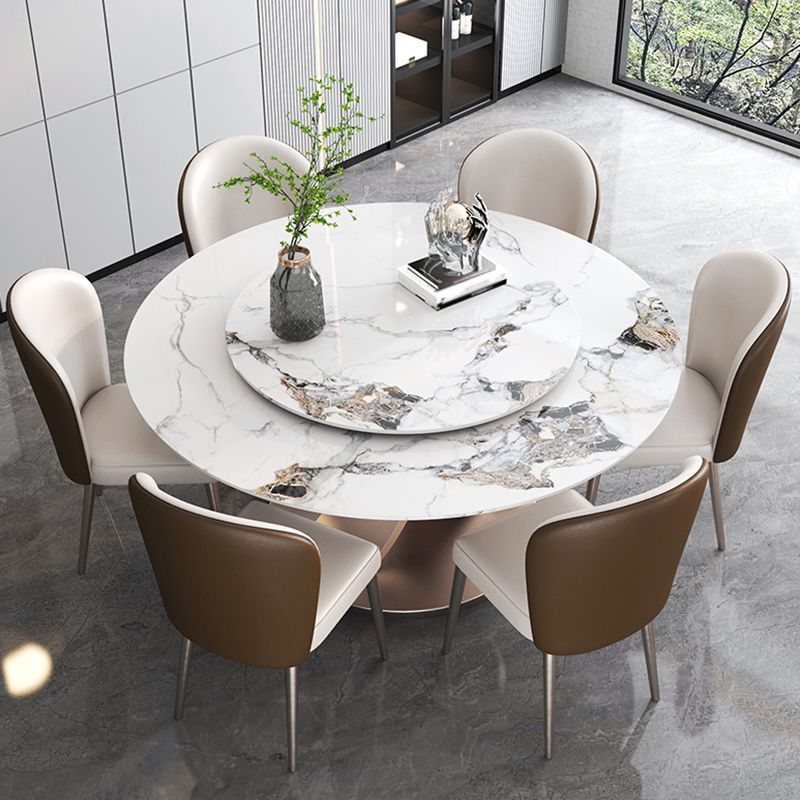 Modern 1/4/7 Pieces Dining Table Set with Sintered Stone Top Stainless Steel Dinette Set Clearhalo 'Dining Room Sets' 'Dining Tables & Seating' 'dining_room_set' 'furn' 'furn_dining_room_set' 'Furniture' 'furniture_dining_room_set' 'Kitchen & Dining Furniture' 'kitchen&dining_furn' 'kitchen' 1200x1200_13683b26-06b6-4855-af2b-b08738b6d921
