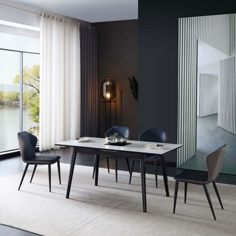 Industrial Wingback Armless Dining Chair Faux Leather Dining Chair for Kitchen