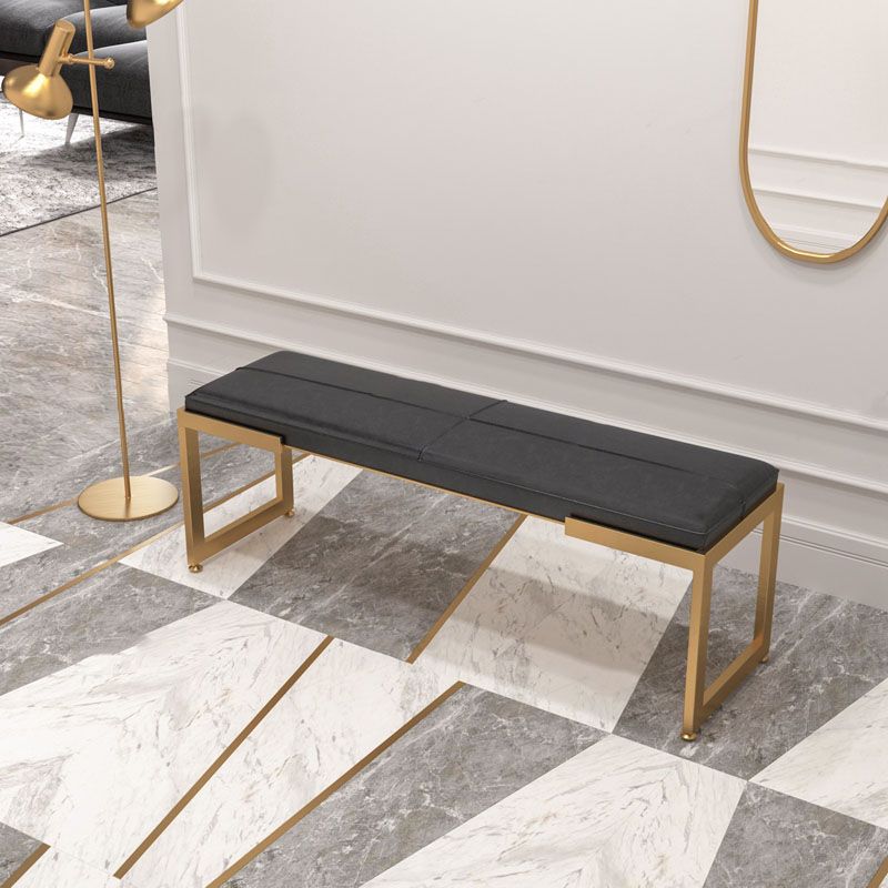 Contemporary Upholstered Bench Bedroom Rectangle Bench with Metal Legs Clearhalo 'Benches' 'Chairs & Seating' 'furn' 'furn_benches' 'Furniture' 'Living Room Furniture' 1200x1200_1369ca0d-17c5-4805-b647-2c952fecc99f