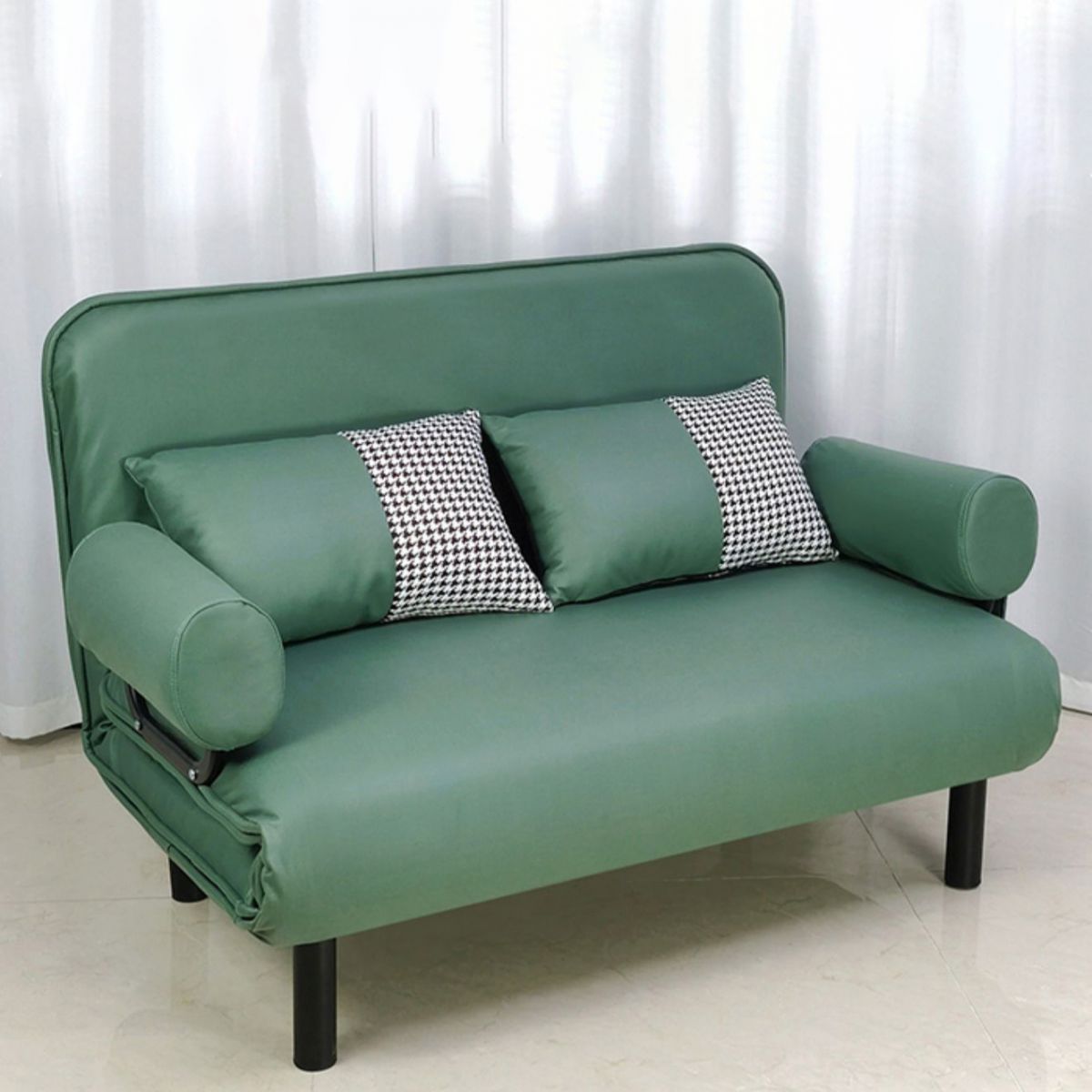 Moderne faux lederen bank 28.34 "D x 32.28" H verzonken armbeel