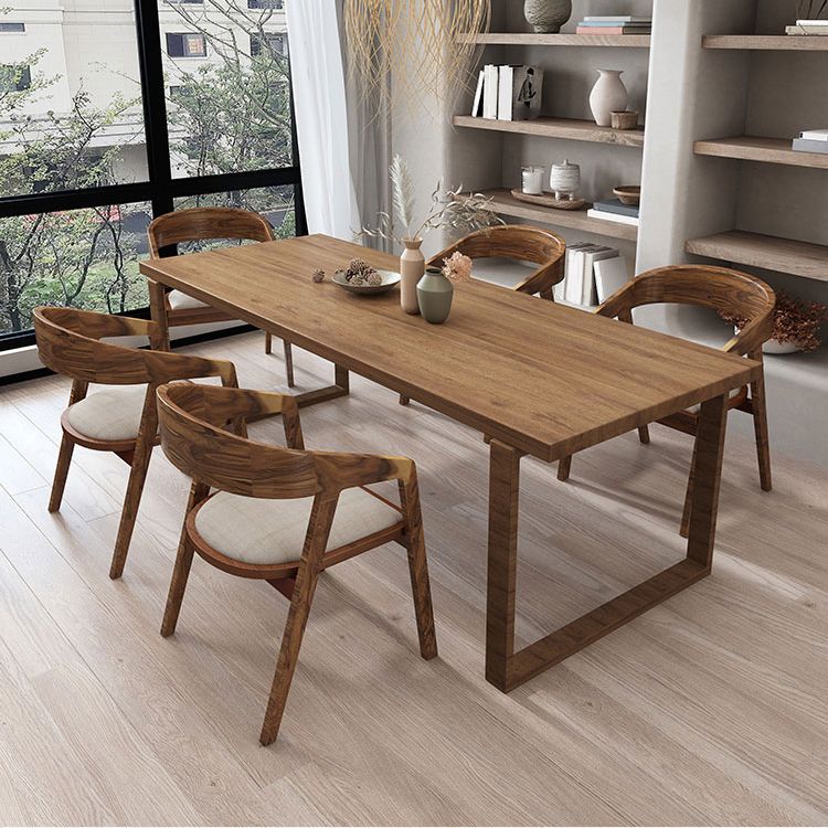Mid-Century Modern Dining Table Pine Wood Table with Sled Base Clearhalo ' dining_table' 'Dining Tables & Seating' 'Dining Tables' 'furn' 'furn_dining_table' 'Furniture' 'furniture_dining_table' 'Kitchen & Dining Furniture' 'kitchen&dining_furn' 'kitchen' 'kitchen_dining_table' 1200x1200_136b2805-8ecb-4751-975c-40bd79f9eaa8