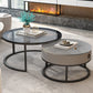 Rahmen-Basis-Design, runder Glas-/Kunsttisch, Couchtisch mit Metallbasis