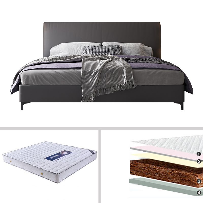 Lit en bois et lit standard rembourré au panneau contemporain avec tête de lit rembourrée