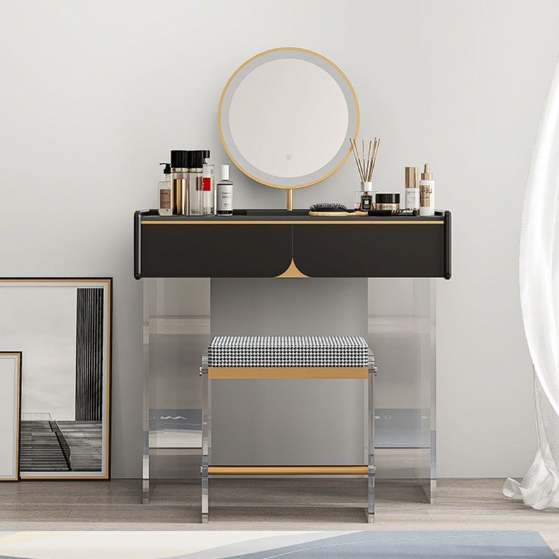 Zeitgenössischer 3 Schubladen Make -up Vanity Set Schwarz Waschtisch