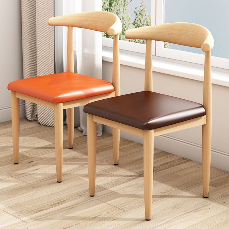 Moderne keuken eetstoelen open achterste eetkamerstoel met metalen basis