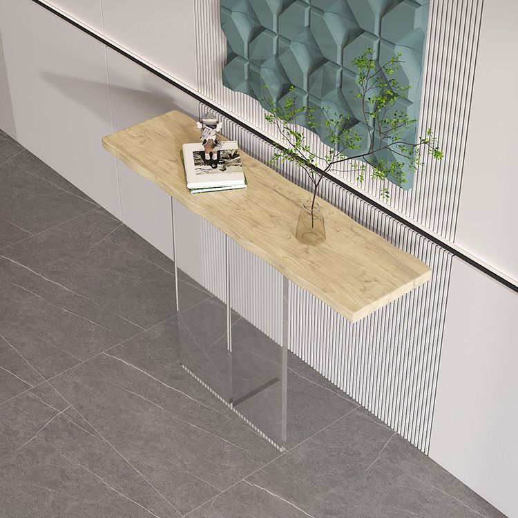 Tabla de consola de madera sólida 31.5 "Mesa de altura rectangular de altura con pierna acrílica
