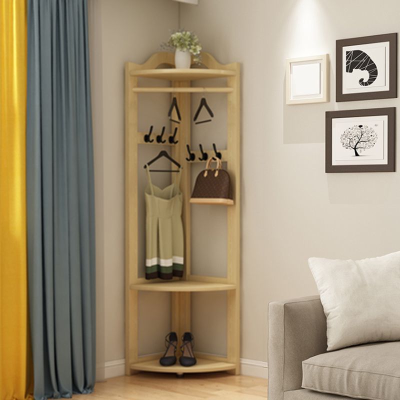 Modern Pine Wood Coat Hanger Hooks Storage Shelves Coat Rack in Living Room Clearhalo 'Entry & Mudroom Furniture' 'furn' 'furn_hall_tree_coat_racks' 'Furniture' 'Hall Trees & Coat Racks' 'hall_tree_coat_racks' 1200x1200_13714b71-eb82-41ab-b090-115f532d9b1d