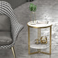 Modern Style Metal Iron Gold Base Slab/marble Top Round with Storage Rack Side Table