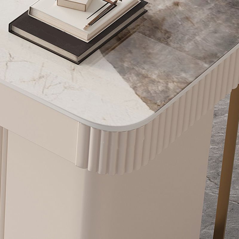 6 cassetti di scrittura di scrittura task desk a forma di rettangolare in bianco per l'ufficio