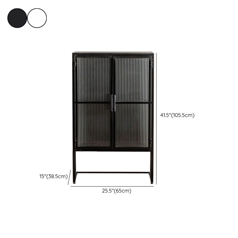 Puerto de vidrio de estilo contemporáneo aparador de buffet de metal para el hogar