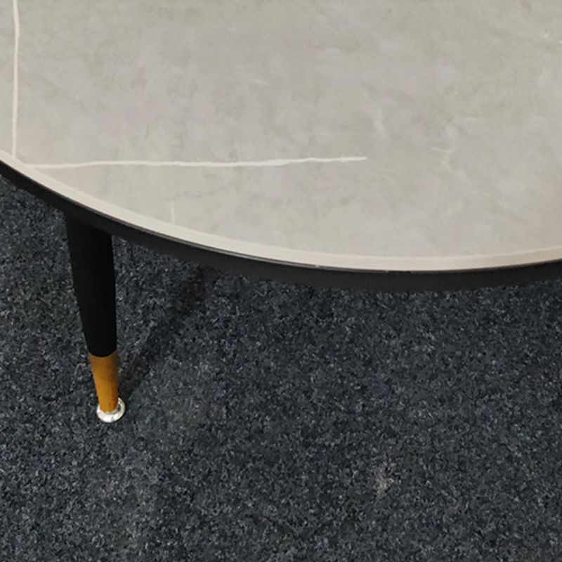 23.6" Tall Modern Round Slate Top Side Table Metal 3 Legs End Table