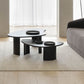 Solid Wood Coffee Table Black 3 Legs Coffee Table for Living Room
