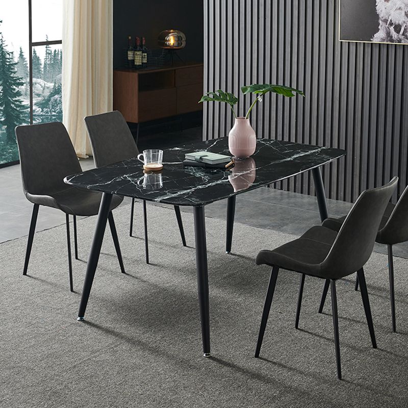 Ensemble de table à manger avec pieds en pierre, rectangle d'intérieur, 1/4/5/7 pièces