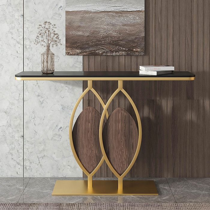 Stone Rectangle Accent Table Modern 31.5-inch Tall Accent Table Clearhalo 'Console Tables' 'console_tables' 'Entry & Mudroom Furniture' 'furn' 'furn_console_tables' 'Furniture' 1200x1200_13767af4-525a-41b6-8138-f341788ec4fc