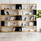 Modern geometry Bookshelf Multi Shelfs Open Back Bookcase in Natural Clearhalo 'Bookcases' 'furn' 'furn_bookcases' 'Furniture' 'Office Furniture' 1200x1200_13769413-f7c9-47e9-bd81-1a87e86a91c2