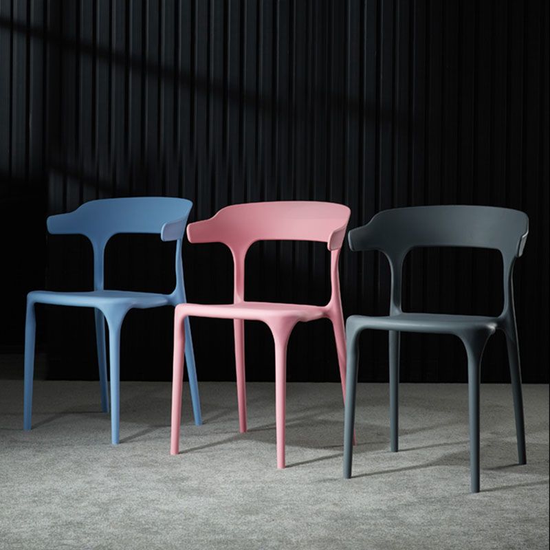 Contemporary Plastic Open Arm Chair Matte Finish Home Dining Chair Clearhalo ' kitchen&dining_furn' 'Dining Chairs' 'Dining Tables & Seating' 'dining_chair' 'furn' 'furn_dining_chair' 'Furniture' 'furniture_dining_chair' 'Kitchen & Dining Furniture' 'kitchen' 1200x1200_13784e17-44ca-4828-9d3f-c088c98b1e29