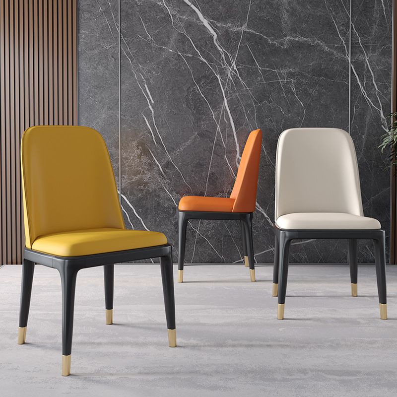 Industrial Home Parsons Side Chair Matte Finish Leather Dining Chair Clearhalo 'Dining Chairs' 'Dining Tables & Seating' 'dining_chair' 'Furniture' 'furniture_dining_chair' 'Kitchen & Dining Furniture' 1200x1200_1378fbaa-314a-4bfe-ac51-54a8544e56df