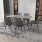 Set da pranzo moderno grigio Set tavolo da pranzo rettangolare da 1/4/7 pezzi con piano in pietra