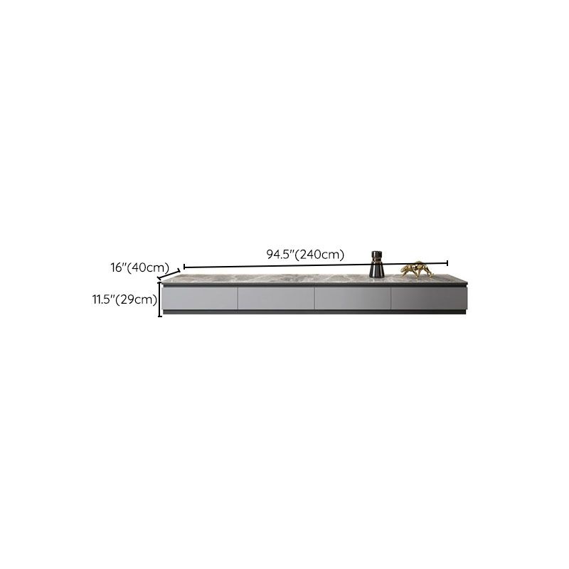 Console multimediale in finto legno Console TV grigia contemporanea con cassetti