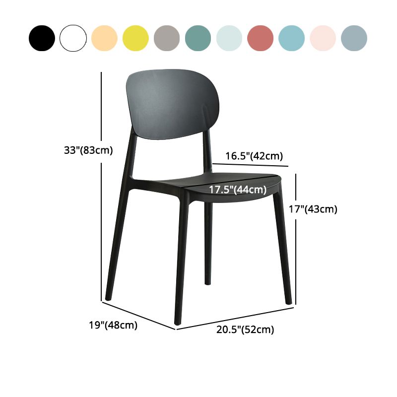 Contemporary Plastic Kitchen Dining Room Chair Open Back Side Chair Clearhalo 'Dining Chairs' 'Dining Tables & Seating' 'dining_chair' 'furn' 'furn_dining_chair' 'Furniture' 'furniture_dining_chair' 'Kitchen & Dining Furniture' 1200x1200_137c6b65-f0a4-4416-8826-107ad5caa7e4