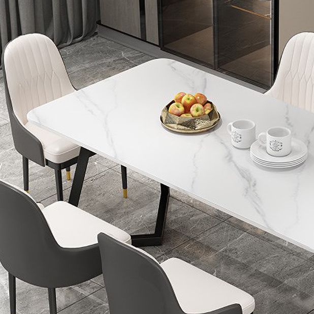 Modern 1/4/5/7 Pieces Dining Set Sintered Stone Dining Table with Leather Chairs Clearhalo 'Dining Room Sets' 'Dining Tables & Seating' 'dining_room_set' 'furn' 'furn_dining_room_set' 'Furniture' 'furniture_dining_room_set' 'Kitchen & Dining Furniture' 'kitchen&dining_furn' 'kitchen' 1200x1200_137d79ca-2a7f-4dda-84d5-0c351a10e8b3
