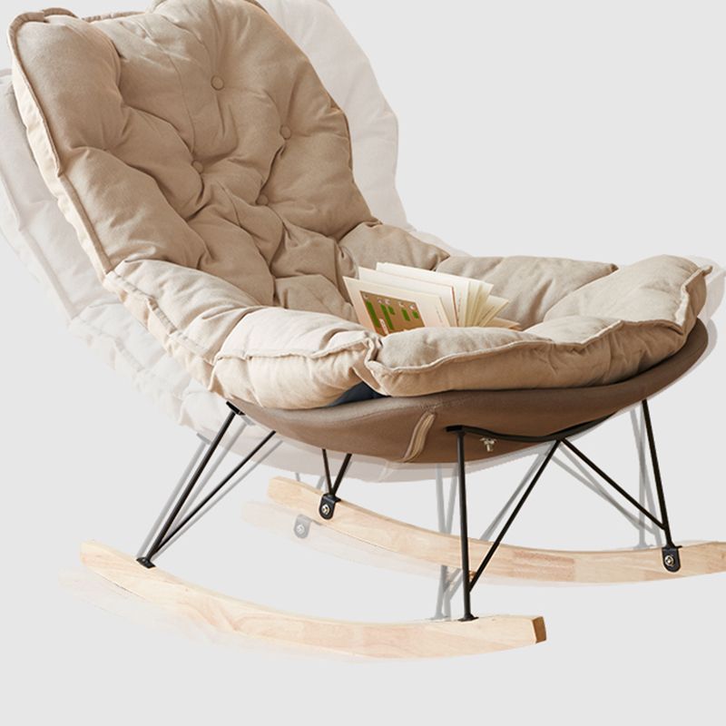 Modern Rocker Chair Metal Frame Spindle Rocker Chair with Padded Seat ...