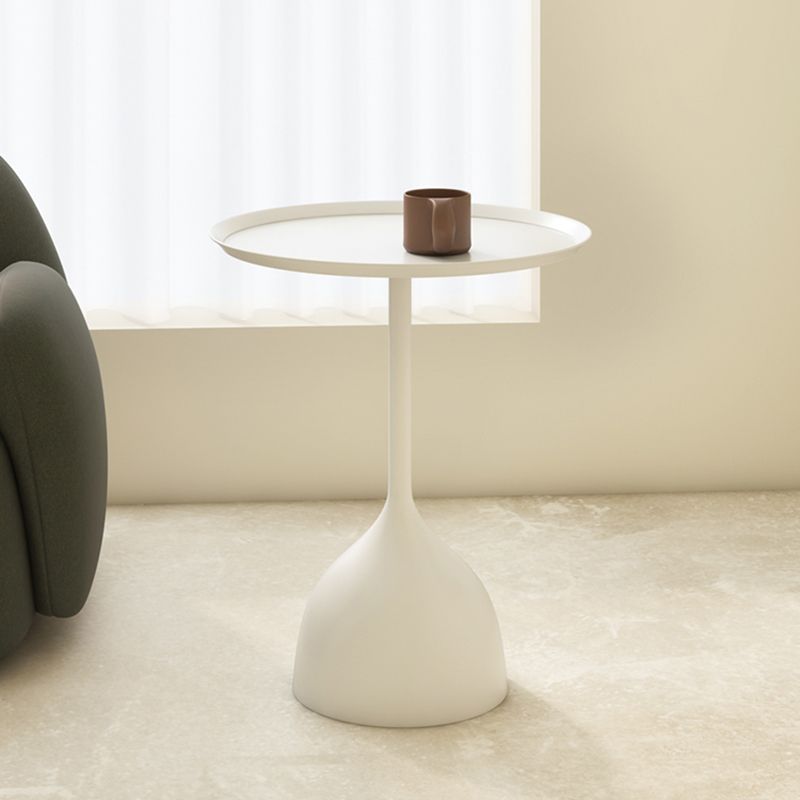 Mid-Century Round Tray Top Side Table 23.62" Tall Metal Pedestal End Table Clearhalo 'Coffee & Accent Tables' 'End & Side Tables' 'end_side_tables' 'furn' 'furn_end_side_tables' 'Furniture' 'Living Room Furniture' 1200x1200_137f3ddc-ef7a-4241-bd82-ec9dce8a6a32