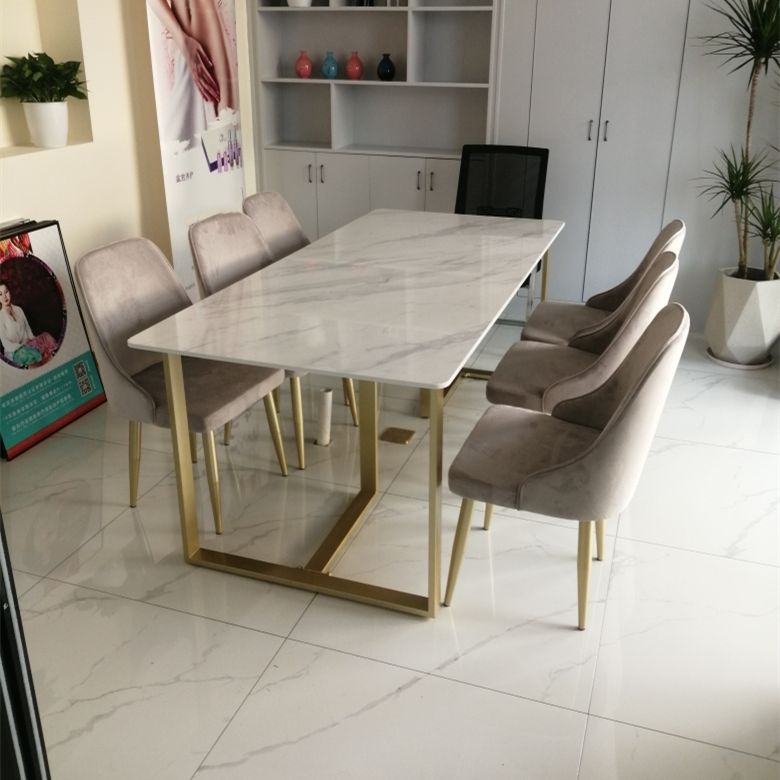 Sintered Stone White Dining Table Luxury Double Pedestal Table for Dining Room Clearhalo ' dining_table' 'Dining Tables & Seating' 'Dining Tables' 'furn' 'furn_dining_table' 'Furniture' 'furniture_dining_table' 'Kitchen & Dining Furniture' 'kitchen&dining_furn' 'kitchen' 'kitchen_dining_table' 1200x1200_137fb817-0c58-4898-890c-a8c1c63adb95