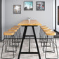 Dining Room Rectangle Wood Top Counter Table Metal Black Legs Industrial Bar Table Clearhalo 'Bar Furniture' 'Bar Tables' 'bar_tables' 'furn' 'furn_bar_tables' 'Furniture' 'furniture_bar_tables' 'Kitchen & Dining Furniture' 1200x1200_137feef7-0b9c-47b4-a14e-5b20422f9e51