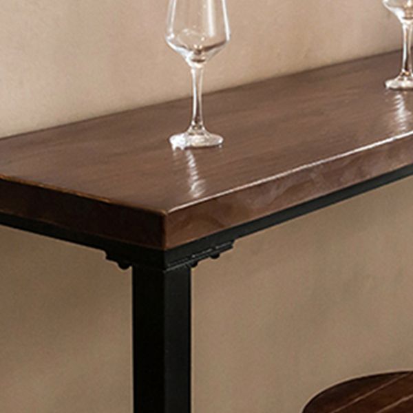 Dark Brown Bar Set with Pine Wood Top 1/2/5/9 Pieces Industrial Rectangle Pub Table Set Clearhalo 'Bar Furniture' 'furn' 'furn_home_bar_bar_sets' 'Furniture' 'Home Bars & Bar Sets' 'home_bar_bar_sets' 'Kitchen & Dining Furniture' 1200x1200_13806b42-55be-46fa-b460-eacb7859ca2d
