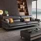 Black Genuine Leather Sectionals/Sofa with Pillow Back for Living Room