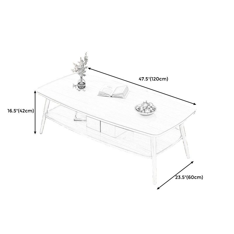 Modern Wooden Rectangular/Geometric Coffee Table with Storage Cocktail Table Clearhalo 'Coffee & Accent Tables' 'Coffee Tables' 'coffee_tables' 'furn' 'furn_coffee_tables' 'Furniture' 'furniture_coffee_tables' 'Living Room Furniture' 1200x1200_1382b338-1795-437f-b1a1-c0ffb52a68e3