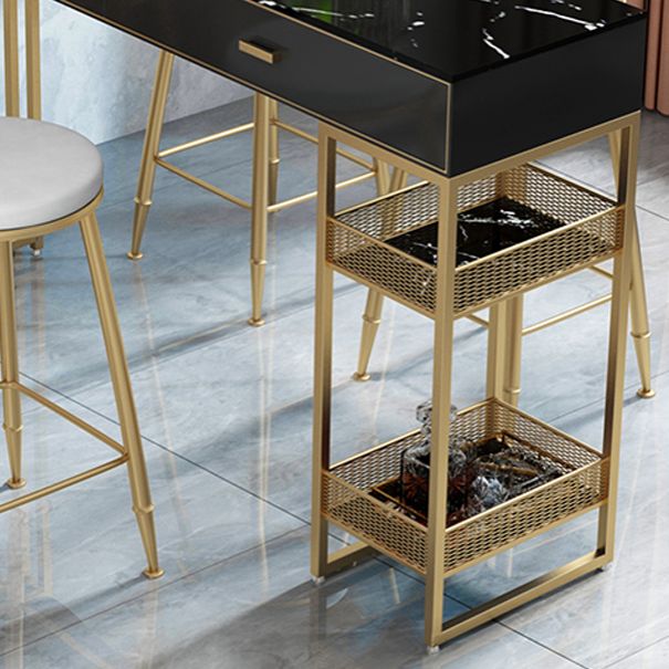 Marble Bistro Bar Desk with Rectangle Table Top White Double Pedestal Table-41.3" H Clearhalo 'Bar Furniture' 'Bar Tables' 'bar_tables' 'furn' 'furn_bar_tables' 'Furniture' 'furniture_bar_tables' 'Kitchen & Dining Furniture' 1200x1200_1382b7d8-082e-4a1a-81da-a4a7a96fc587